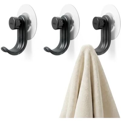 Umbra Nami Ganchos Adhesivos Pared, Sin Taladro, Juego de 3, Negro Océano Estructura antioxidante, soporta hasta 0,9 kg, no daña los azulejos, almacenamiento de accesorios de baño, plástico Umbra Nami Ganchos Adhesivos Pared, Sin Taladro, Juego de 3, Negro Océano Estructura antioxidante, soporta hasta 0,9 kg, no daña los azulejos, almacenamiento de accesorios de baño, plástico