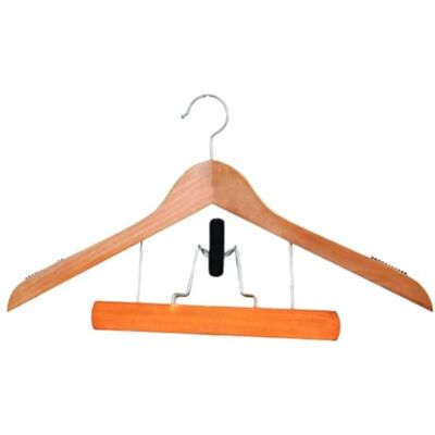 MSV Juego de 12 Perchas de Madera con Pinzas para Trajes MSV Juego de 12 Perchas de Madera con Pinzas para Trajes