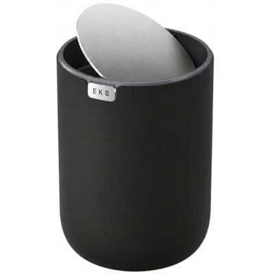 EKO Fandy Cubo de Basura de Escritorio 2,2 L con Tapa Abatible Negro EKO Fandy Cubo de Basura de Escritorio 2,2 L con Tapa Abatible Negro
