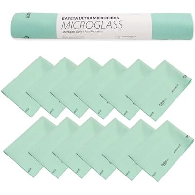 Maya Bayetas de Microfibra con Precorte para Limpieza de Vajillas/Cristales sin Dejar Rayas 40x60 cm Rollo de 6 Paños Microglass Absorbentes para Cocina (Verde) Maya Bayetas de Microfibra con Precorte para Limpieza de Vajillas/Cristales sin Dejar Rayas 40x60 cm Rollo de 6 Paños Microglass Absorbentes para Cocina (Verde)