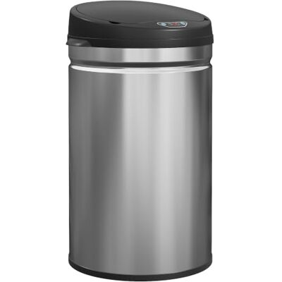 HOMCOM Cubo de Basura Cocina Automático 30 L, Sensor Infrarrojo, Plata Papelera de Cocina de Acero Inoxidable, Cierre Automático, Antihuellas, para Dormitorio, Oficina HOMCOM Cubo de Basura Cocina Automático 30 L, Sensor Infrarrojo, Plata Papelera de Cocina de Acero Inoxidable, Cierre Automático, Antihuellas, para Dormitorio, Oficina