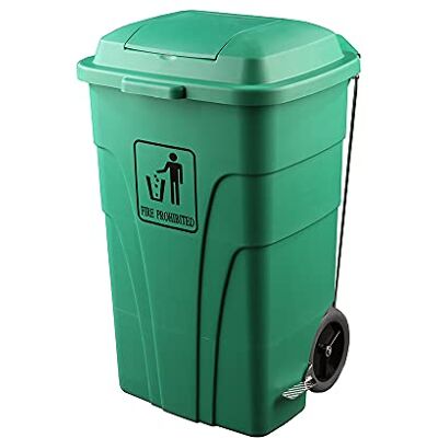 OFITURIA ® Cubo de Basura con Pedal Contenedor para Residuos de Polietileno Multiusos 120 litros Color Verde OFITURIA ® Cubo de Basura con Pedal Contenedor para Residuos de Polietileno Multiusos 120 litros Color Verde