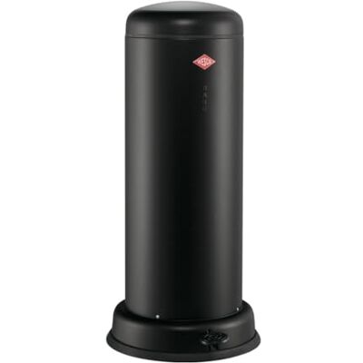 WESCO Big Baseboy Cubo de basura en color negro mate, chapa de acero pulverizada, 30 litros de volumen, amortiguador integrado, pie de metal con superficie de goma WESCO Big Baseboy Cubo de basura en color negro mate, chapa de acero pulverizada, 30 litros de volumen, amortiguador integrado, pie de metal con superficie de goma