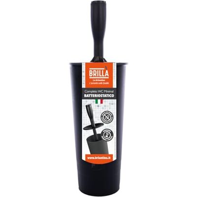 La Briantina Inodoro mínimo bacteriostático con escobilla y Tapa integrada, Color Negro La Briantina Inodoro mínimo bacteriostático con escobilla y Tapa integrada, Color Negro