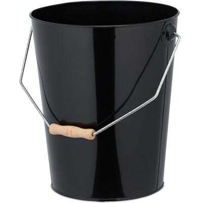 Relaxdays Cubo para Cenizas con Tapa, Volumen 14 L, Carbón, Pellets, Accesorio Chimenea, Asa, Hierro, Negro/Natural Relaxdays Cubo para Cenizas con Tapa, Volumen 14 L, Carbón, Pellets, Accesorio Chimenea, Asa, Hierro, Negro/Natural