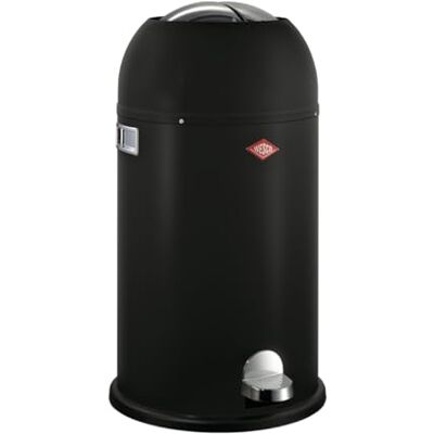 WESCO Kickmaster Cubo de basura (chapa de acero con recubrimiento en polvo, amortiguador integrado, capacidad de 33 L, gran ranura), color negro mate WESCO Kickmaster Cubo de basura (chapa de acero con recubrimiento en polvo, amortiguador integrado, capacidad de 33 L, gran ranura), color negro mate