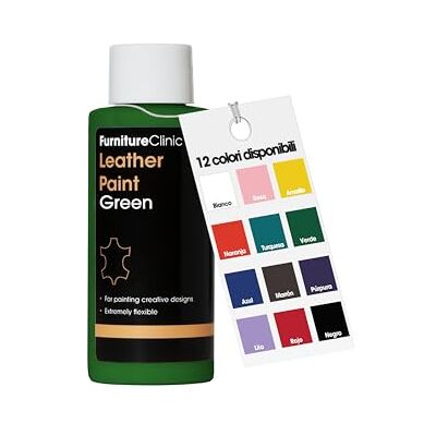 Furniture Clinic Pintura para cuero de para pintar todos los cueros: calzado, bolsos, ropa, etc. Flexible y duradera (verde, 50ml) Furniture Clinic Pintura para cuero de para pintar todos los cueros: calzado, bolsos, ropa, etc. Flexible y duradera (verde, 50ml)