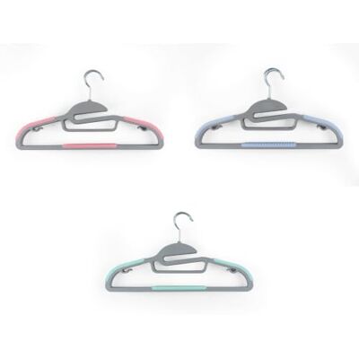 Beldray Perchas Antideslizantes ultrafinas, Pack de 20, Ahorro de Espacio Barra para pantalones, hombros en S, gancho giratorio, 50 % de plástico reciclado, gris con detalles multicolor Beldray Perchas Antideslizantes ultrafinas, Pack de 20, Ahorro de Espacio Barra para pantalones, hombros en S, gancho giratorio, 50 % de plástico reciclado, gris con detalles multicolor
