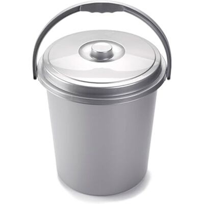 AC Cubo de Basura Eco Cubo con asa Cubo Reciclar Fabricado en plástico Resistente. Ideal para el hogar, Trabajo, hostelería, etc 15 litros Color Plata AC Cubo de Basura Eco Cubo con asa Cubo Reciclar Fabricado en plástico Resistente. Ideal para el hogar, Trabajo, hostelería, etc 15 litros Color Plata