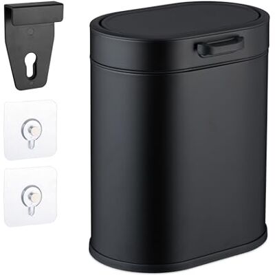 Relaxdays Cubo de Basura Pared, 5 litros, para Colgar o Pegar, Papelera Interior, Basurero Cocina, Baño, Color a Elegir, Hierro, 29.5 x 24 x 19.5 cm Relaxdays Cubo de Basura Pared, 5 litros, para Colgar o Pegar, Papelera Interior, Basurero Cocina, Baño, Color a Elegir, Hierro, 29.5 x 24 x 19.5 cm