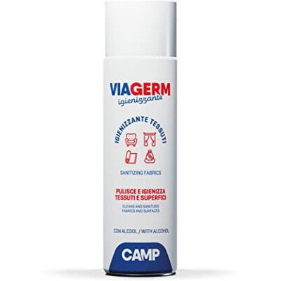 CAMP VIAGERM Detergente con Alcohol 70% para Tejidos y Textiles, Desinfectante y Higienizante en aerosol, 500 ml CAMP VIAGERM Detergente con Alcohol 70% para Tejidos y Textiles, Desinfectante y Higienizante en aerosol, 500 ml