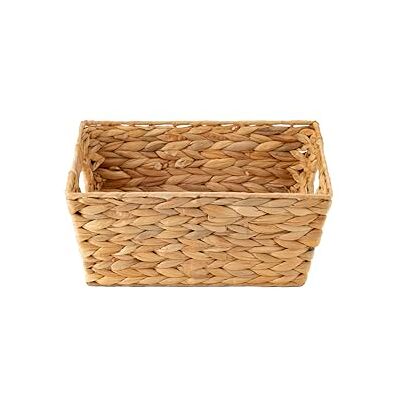 ECHTWERK Cesta de almacenaje de jacinto de agua, Rectangular, 35 x 25 x 16 cm, colores naturales, cesta de mimbre, apilable para baño, oficina & salón ECHTWERK Cesta de almacenaje de jacinto de agua, Rectangular, 35 x 25 x 16 cm, colores naturales, cesta de mimbre, apilable para baño, oficina & salón