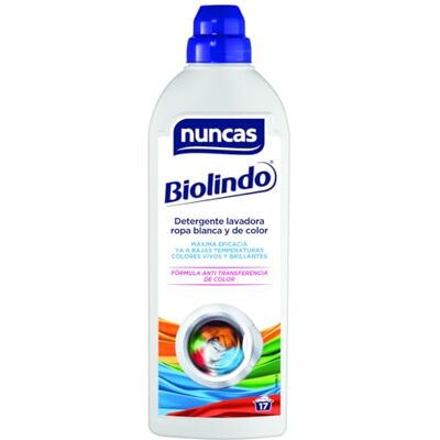 nuncas Biolindo Detergente para Lavadora para Prendas Blancas y de Color 1000ml nuncas Biolindo Detergente para Lavadora para Prendas Blancas y de Color 1000ml
