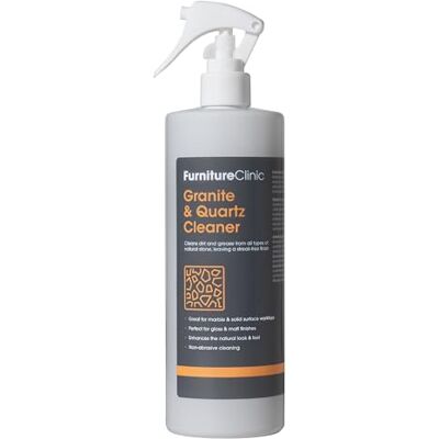 Furniture Clinic Limpiador en aerosol para granito y cuarzo, ideal para encimeras y fregaderos de cocina. Limpieza no abrasiva y acabado sin marcas. Elimina suciedad y grasa. 500 ml. Furniture Clinic Limpiador en aerosol para granito y cuarzo, ideal para encimeras y fregaderos de cocina. Limpieza no abrasiva y acabado sin marcas. Elimina suciedad y grasa. 500 ml.