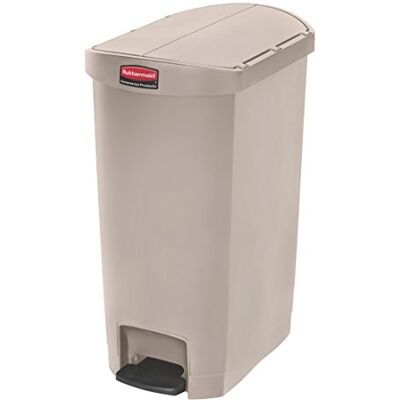 Rubbermaid Commercial Products Slim Jim - Contenedor con pedal lateral, capacidad de 50 l, gris Rubbermaid Commercial Products Slim Jim - Contenedor con pedal lateral, capacidad de 50 l, gris