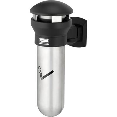 Rubbermaid Commercial Products 9W32 BLA Receptáculo de Pared para Colillas, Acero Inoxidable, Negro Rubbermaid Commercial Products 9W32 BLA Receptáculo de Pared para Colillas, Acero Inoxidable, Negro