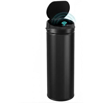 HOMCOM Cubo de Basura Cocina Automático 50 L, Sensor Infrarrojo, Negro Papelera de Cocina de Acero Inoxidable, Cierre Automático, Antihuellas, para Dormitorio, Oficina HOMCOM Cubo de Basura Cocina Automático 50 L, Sensor Infrarrojo, Negro Papelera de Cocina de Acero Inoxidable, Cierre Automático, Antihuellas, para Dormitorio, Oficina