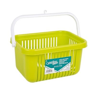 Cofan Cesta para pinzas de ropa verde lima o azul turquesa, Ligera y resistente, Cesta pinzas para tender ropa con colgador, Medidas: 27 x 21 x 14 cm (Verde lima, 27 x 21 x 14 cm) Cofan Cesta para pinzas de ropa verde lima o azul turquesa, Ligera y resistente, Cesta pinzas para tender ropa con colgador, Medidas: 27 x 21 x 14 cm (Verde lima, 27 x 21 x 14 cm)
