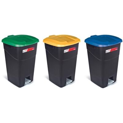 Tayg Pack 3 Cubo Basura Cocina con Pedal Cubos de Basura Reciclaje 60l, Papelera Cocina con Pedal, Cubo Basura Hosteleria, Papelera Reciclaje, Basurero Cocina (60 litros, Verde, azul y amarillo) Tayg Pack 3 Cubo Basura Cocina con Pedal Cubos de Basura Reciclaje 60l, Papelera Cocina con Pedal, Cubo Basura Hosteleria, Papelera Reciclaje, Basurero Cocina (60 litros, Verde, azul y amarillo)