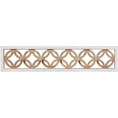 DRW Perchero de Pared Calado con 5 Ganchos de Madera Blanco y Natural 74x6x16 cm DRW Perchero de Pared Calado con 5 Ganchos de Madera Blanco y Natural 74x6x16 cm
