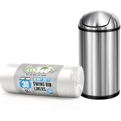 EcoBag 30 bolsas de basura de alta resistencia, color blanco, 55 litros, () EcoBag 30 bolsas de basura de alta resistencia, color blanco, 55 litros, ()