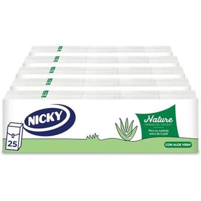 Nicky Nature, 250 Paquetes con 9 Pañuelos de Bolsillo, 4 Capas Enriquecidos con Loción de Aloe Vera, Aptos para Piel Sensible, Embalaje Reciclable, Papel 100% Certificado FSC Nicky Nature, 250 Paquetes con 9 Pañuelos de Bolsillo, 4 Capas Enriquecidos con Loción de Aloe Vera, Aptos para Piel Sensible, Embalaje Reciclable, Papel 100% Certificado FSC