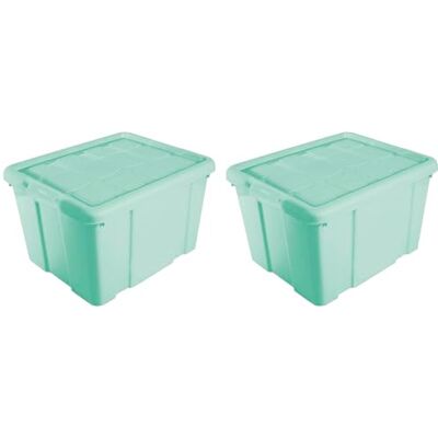AC Pk de 2 Cajas de Almenamiento Fabricado en plástico Contenedor para almenar Libros, Ropa, Mantas N.º 2 (Verde) 25,6 x 42,2 x 35 cm 25 litros AC Pk de 2 Cajas de Almenamiento Fabricado en plástico Contenedor para almenar Libros, Ropa, Mantas N.º 2 (Verde) 25,6 x 42,2 x 35 cm 25 litros