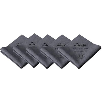 Vileda Professional , Bayeta PurMicro Active, Gris, Microfibra alto rendimiento, Recubrimiento PUR, Superficies lisas, Inox y Vidrio, Alta absorción, Secado sin rastros, Disponible 5 colores, 38x35cm Vileda Professional , Bayeta PurMicro Active, Gris, Microfibra alto rendimiento, Recubrimiento PUR, Superficies lisas, Inox y Vidrio, Alta absorción, Secado sin rastros, Disponible 5 colores, 38x35cm
