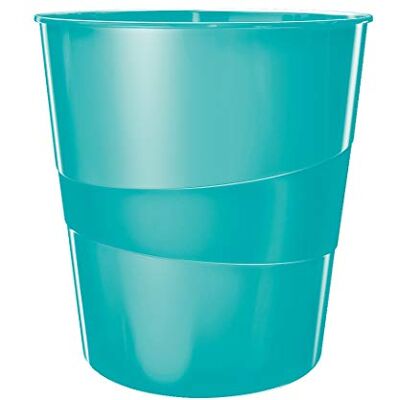 Leitz WOW 52781051 Papelera (6 unidades, 15 L, plástico), color azul hielo Leitz WOW 52781051 Papelera (6 unidades, 15 L, plástico), color azul hielo