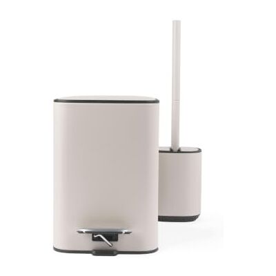 Beldray Set de baño: papelera y escobilla WC 3 L gris Beldray Set de baño: papelera y escobilla WC 3 L gris