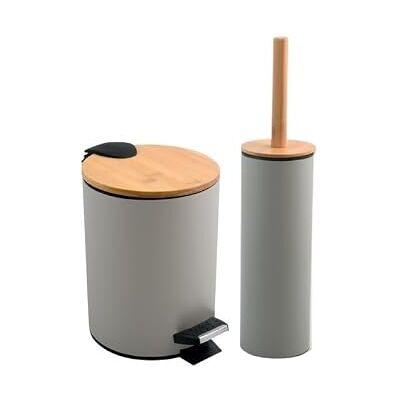 Spirella Set Papelera con Pedal 5L y escobilla Adonis Taupe Spirella Set Papelera con Pedal 5L y escobilla Adonis Taupe