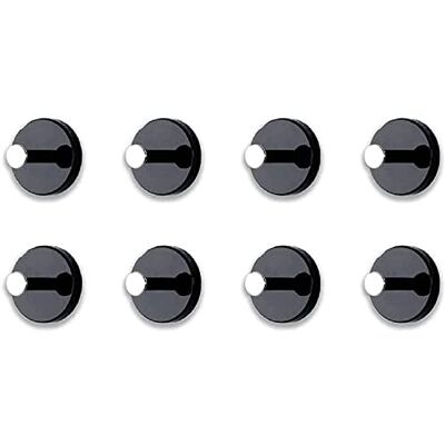 HAKU Juego de 8 perchas cromo, negro, MDF, metal Dim.: P 5,00 cm x diámetro 7,00 cm, Estilo: Moderno HAKU Juego de 8 perchas cromo, negro, MDF, metal Dim.: P 5,00 cm x diámetro 7,00 cm, Estilo: Moderno