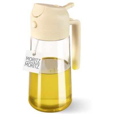Moritz & Moritz Pulverizador de aceite de 470 ml, crema – 2 en 1 pulverizador y boquilla, pulverizador fino para aceite y vinagre, botella pulverizadora rellenable para sartén, airfryer, barbacoa y Moritz & Moritz Pulverizador de aceite de 470 ml, crema – 2 en 1 pulverizador y boquilla, pulverizador fino para aceite y vinagre, botella pulverizadora rellenable para sartén, airfryer, barbacoa y