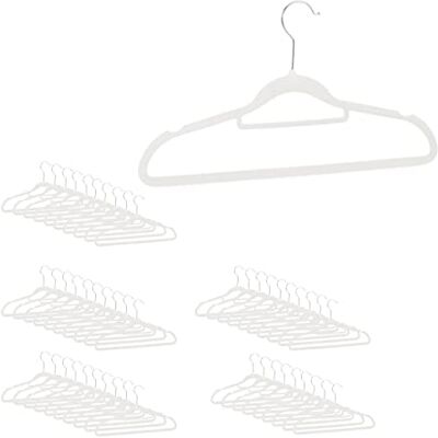 Relaxdays Perchas Ropa Antideslizantes con Corbatero, Metal-Terciopelo, Blanco, 22 x 41,5 x 0,3 cm, Hierro, 3 cm, Pack de 50 Unidades Relaxdays Perchas Ropa Antideslizantes con Corbatero, Metal-Terciopelo, Blanco, 22 x 41,5 x 0,3 cm, Hierro, 3 cm, Pack de 50 Unidades