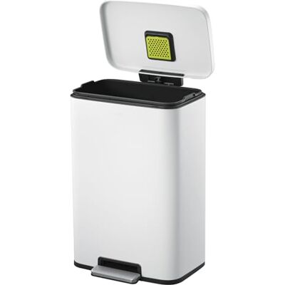 EKO Madison Cubo de Basura de Cocina de 50 l, con Pedal y Tapa con Cierre Suave, Acero Inoxidable Blanco Mate antihuellas, Cubo de Basura Moderno y Resistente, Grande EKO Madison Cubo de Basura de Cocina de 50 l, con Pedal y Tapa con Cierre Suave, Acero Inoxidable Blanco Mate antihuellas, Cubo de Basura Moderno y Resistente, Grande