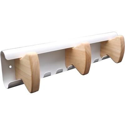 Unilux Perchero de pared Aurora con 3 ganchos de madera Unilux Perchero de pared Aurora con 3 ganchos de madera