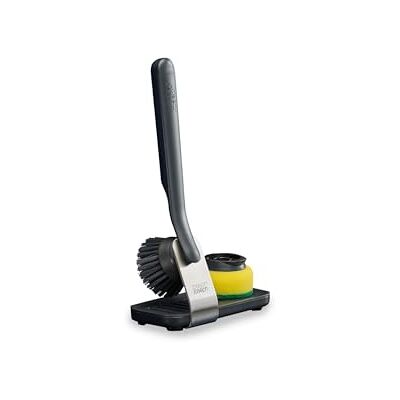 Joseph Joseph SinkTech Set de Cepillo para Fregar Platos y Esponja, con Soporte de Acero Inoxidable, Cerdas Robustas, Cabezal Reemplazable Joseph Joseph SinkTech Set de Cepillo para Fregar Platos y Esponja, con Soporte de Acero Inoxidable, Cerdas Robustas, Cabezal Reemplazable