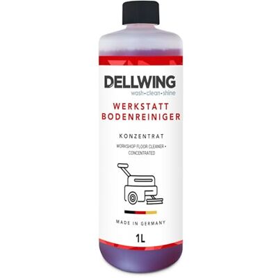 DELLWING Limpiador de suelos de taller 1 l, concentrado alcalino HD para suelos grasientos y aceitosos, limpiador industrial, fabricado en Alemania DELLWING Limpiador de suelos de taller 1 l, concentrado alcalino HD para suelos grasientos y aceitosos, limpiador industrial, fabricado en Alemania