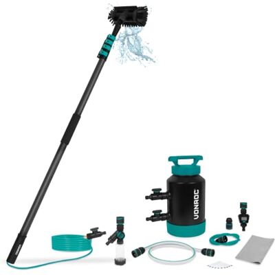 VONROC Cepillo de Lavado telescópico 6,50m Incl. Cepillo Multiusos, limpiacristales 2 en 1, Manguera de 9m y dosificador de jabón (6,5m Carbon + descalcificador) VONROC Cepillo de Lavado telescópico 6,50m Incl. Cepillo Multiusos, limpiacristales 2 en 1, Manguera de 9m y dosificador de jabón (6,5m Carbon + descalcificador)
