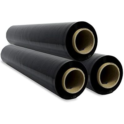 Sidi Global Market Film Negro Opaco, Papel Film, Rollo de Plastico Protector Muebles, Cajas Mudanza, Plastico Cubretodo 50cm x 300m estirables (3 unds, Negro) Sidi Global Market Film Negro Opaco, Papel Film, Rollo de Plastico Protector Muebles, Cajas Mudanza, Plastico Cubretodo 50cm x 300m estirables (3 unds, Negro)
