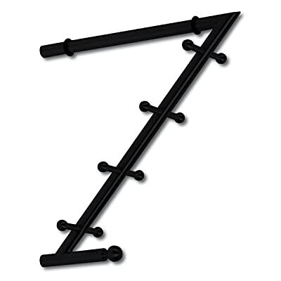 Technik Team Perchero Month con 4 ganchos dobles, altura 285 mm, perchero de pared con gancho para ropa, hierro negro mate Technik Team Perchero Month con 4 ganchos dobles, altura 285 mm, perchero de pared con gancho para ropa, hierro negro mate