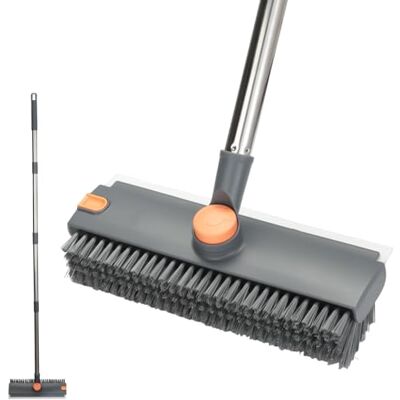 VINATO 2 en 1 Cepillo Limpieza Hogar con Escobilla, Giratorio 360° Cepillo Limpieza Cerdas Duras de Suelo Ducha, con Mango Largo 134cm, para Limpiar Patios, Baños, Azulejos, Cocinas, Paredes VINATO 2 en 1 Cepillo Limpieza Hogar con Escobilla, Giratorio 360° Cepillo Limpieza Cerdas Duras de Suelo Ducha, con Mango Largo 134cm, para Limpiar Patios, Baños, Azulejos, Cocinas, Paredes
