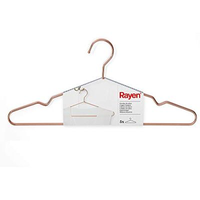 Rayen Perchas para el Armario Perchas de Cobre Pack 5 Unidades Perchas para la Ropa 40 x 18 cm Rayen Perchas para el Armario Perchas de Cobre Pack 5 Unidades Perchas para la Ropa 40 x 18 cm