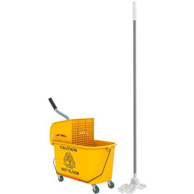 HOMCOM Cubo de Fregona con Ruedas 20 L Sistema de Escurridor Mopa Amarillo HOMCOM Cubo de Fregona con Ruedas 20 L Sistema de Escurridor Mopa Amarillo