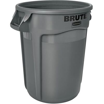Rubbermaid Commercial Products Cubo de Basura, Capacidad de 121.1 L, Gris Rubbermaid Commercial Products Cubo de Basura, Capacidad de 121.1 L, Gris