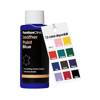 Furniture Clinic Leather Paint Pintura de cuero para pintar todos los cueros: calzado, bolsos, ropa, etc. Flexible y duradero (azul, 50 ml) Furniture Clinic Leather Paint Pintura de cuero para pintar todos los cueros: calzado, bolsos, ropa, etc. Flexible y duradero (azul, 50 ml)
