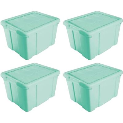 AC Pk de 4 Cajas de Almenamiento Fabricado en plástico Contenedor para almenar Libros, Ropa, Mantas N.º 2 (Verde) 25,6 x 42,2 x 35 cm 25 litros AC Pk de 4 Cajas de Almenamiento Fabricado en plástico Contenedor para almenar Libros, Ropa, Mantas N.º 2 (Verde) 25,6 x 42,2 x 35 cm 25 litros