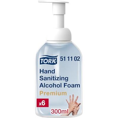 Tork Espuma Desinfectante de Manos con Alcohol, Suave con la Piel, 6 x 300ml, Tork Espuma Desinfectante de Manos con Alcohol, Suave con la Piel, 6 x 300ml,