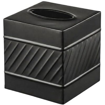 Monarch Abode Cubierta de Caja de Tejido Negro en Relieve con Ondas de Metal Hecho a Mano Monarch Abode Cubierta de Caja de Tejido Negro en Relieve con Ondas de Metal Hecho a Mano