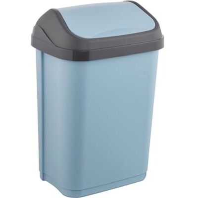 keeeper Cubo de basura con Tapa Basculante, 10 l Azul nórdico, gama Swantje keeeper Cubo de basura con Tapa Basculante, 10 l Azul nórdico, gama Swantje